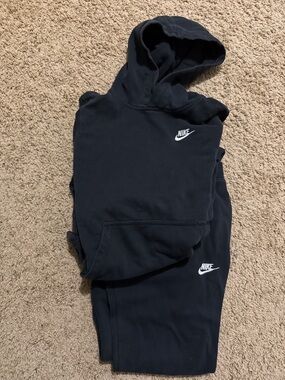 Nike Black Kids Matching Hoodie & Sweatpants Set